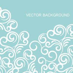 vector background with vintage decor, white and blue color
