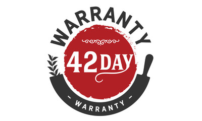 42 days warranty icon vintage 