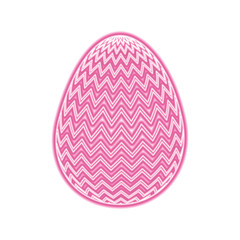 decorative easter egg zig zag ornament vector illustration pink neon image