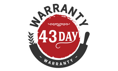 43 days warranty icon vintage 