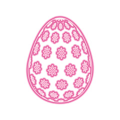 decorative easter egg floral ornament festive vector illustration pink neon image