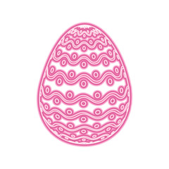 decorative easter egg dots and waves ornament vector illustration pink neon image