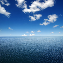 Blue sea water surface