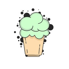 Cake illustration. Sweet cake icon