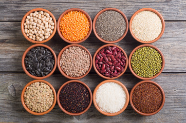 Cereals and beans in bowl