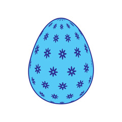 decorative easter egg floral ornament festive vector illustration blue image