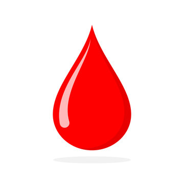 Red blood drop. Vector illustration.