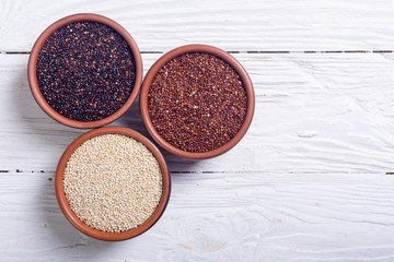 Black , white and red quinoa