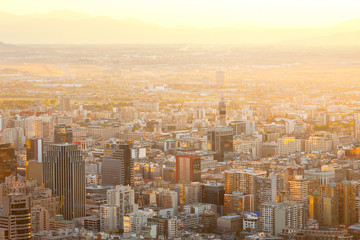 Elevated view of downtown Santiago de Chile