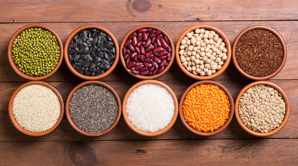 Cereals and beans in bowl