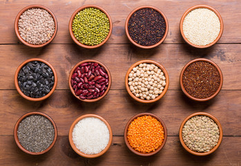 Cereals and beans in bowl