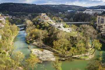 aerial view of veliko tarnovo