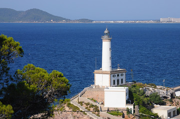 Fototapeta na wymiar Lighthouse in Ibiza Town