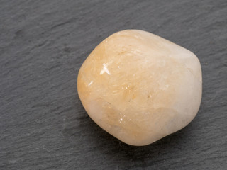 Citrine gemstone. Beautiful natural crystal gemstone. Macro shot.