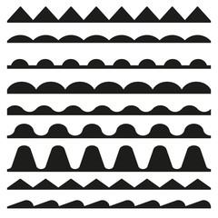 set of seamless zigzag and wave borders. Vector design elements