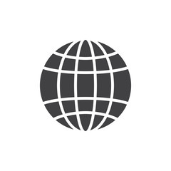 Globe vector icon. filled flat sign for mobile concept and web design. Earth simple solid icon. Symbol, logo illustration. Pixel perfect vector graphics