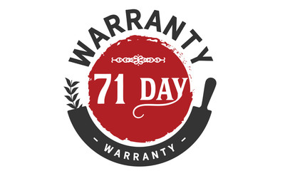 71 days warranty icon vintage rubber stamp guarantee