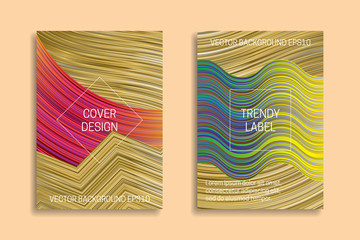 Holographic backgrounds for cover design. Trendy labels for packaging.