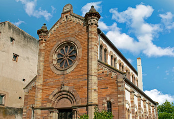 Obernai. Eglise protestante Saint Mathieu, Alsace, Bas Rhin. Grand Rst