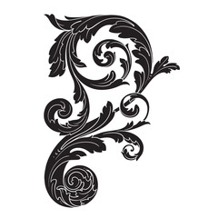 Vector baroque ornament in victorian style