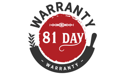 81 days warranty icon vintage rubber stamp guarantee