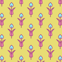 Trendy background with flowers in flat design.