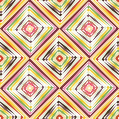Abstract vector seamless op art pattern. Color pop art, graphic ornament. Optical illusion.
