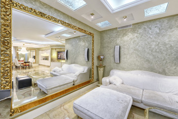 Modern design interior of living room in a luxury apartment.