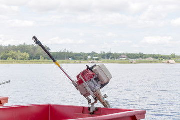 boat engine installation in  PVC boat