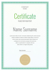 Certificate. Template diploma currency border.