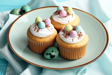 Easter cupcakes on a plate