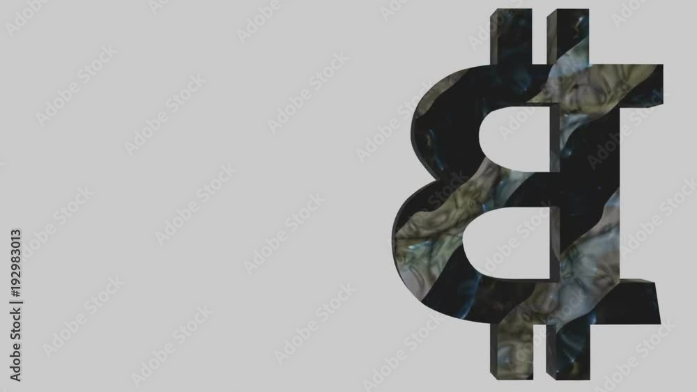 Poster animation of abstract data with bitcoin symbol in digital space. global business backdrop.
