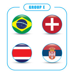 Football. Championship. Vector flags. Russia. Group E.