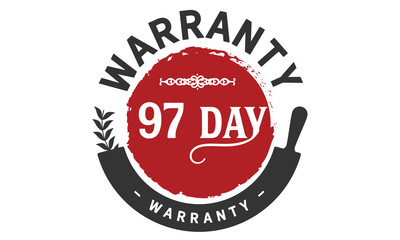 97 days warranty icon vintage rubber stamp guarantee