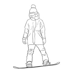 vector drawing snowboarder