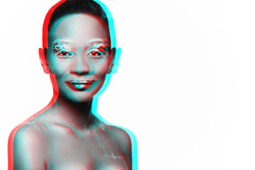 Photo of a young girl model with an African look