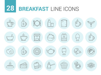 Breakfast Line Icons