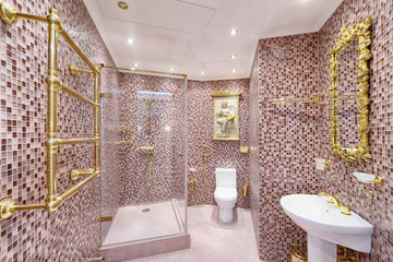 Interior design stylish bathroom luxury house.