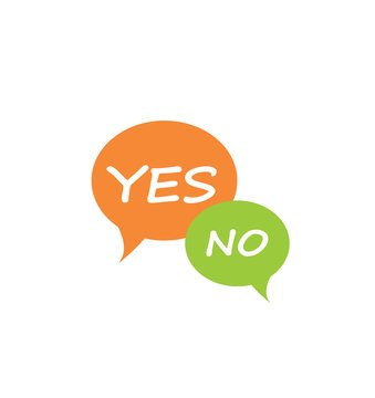 Vector of abstract simple speech bubble with yes and no