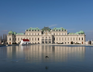 Fototapeta na wymiar Belvedere im Winter, Wien, 2018