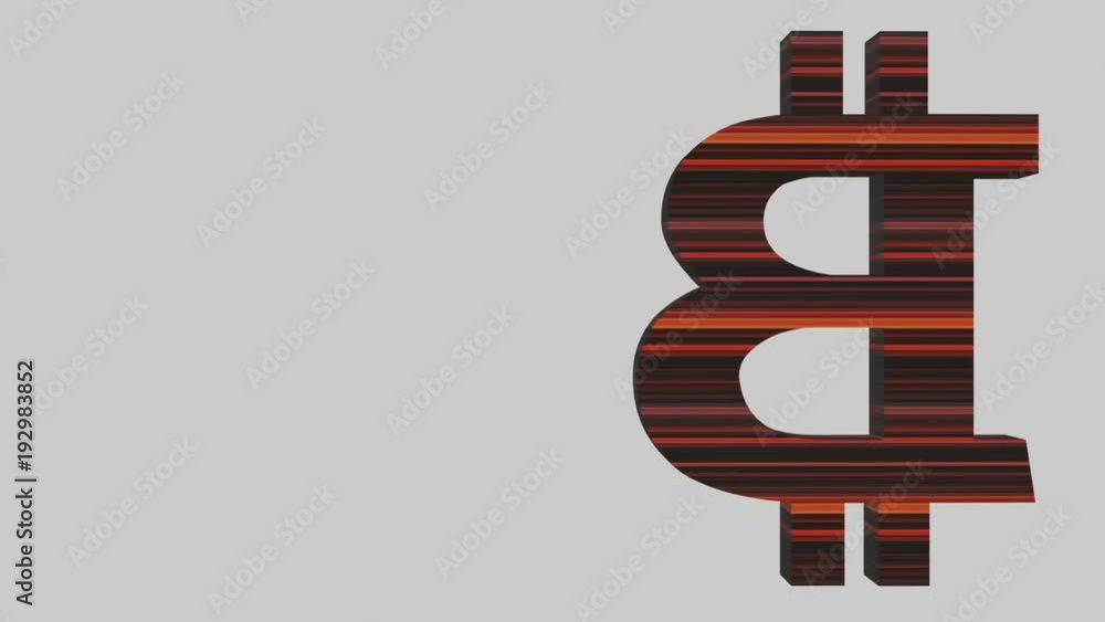 Poster movement of lines inside the symbol. rotation of the bitcoin symbol. business background. place for 