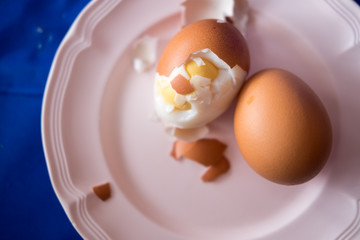Boiled fresh egg for the breakfast