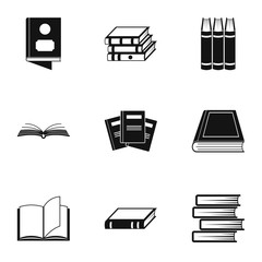 Reference icons set. Simple set of 9 reference vector icons for web isolated on white background