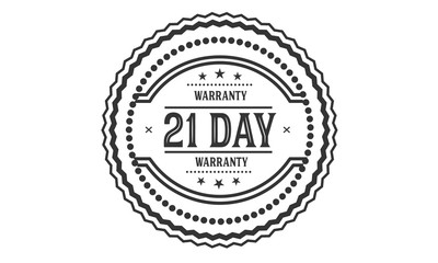 21 days warranty icon vintage rubber stamp guarantee