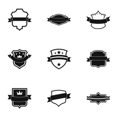 Ensign icons set. Simple set of 9 ensign vector icons for web isolated on white background
