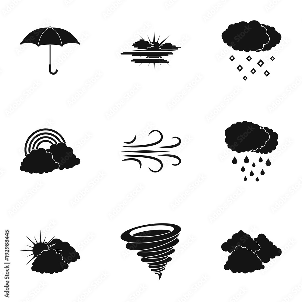 Poster environment icons set. simple set of 9 environment vector icons for web isolated on white background