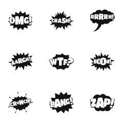 Labelling icons set. Simple set of 9 labelling vector icons for web isolated on white background