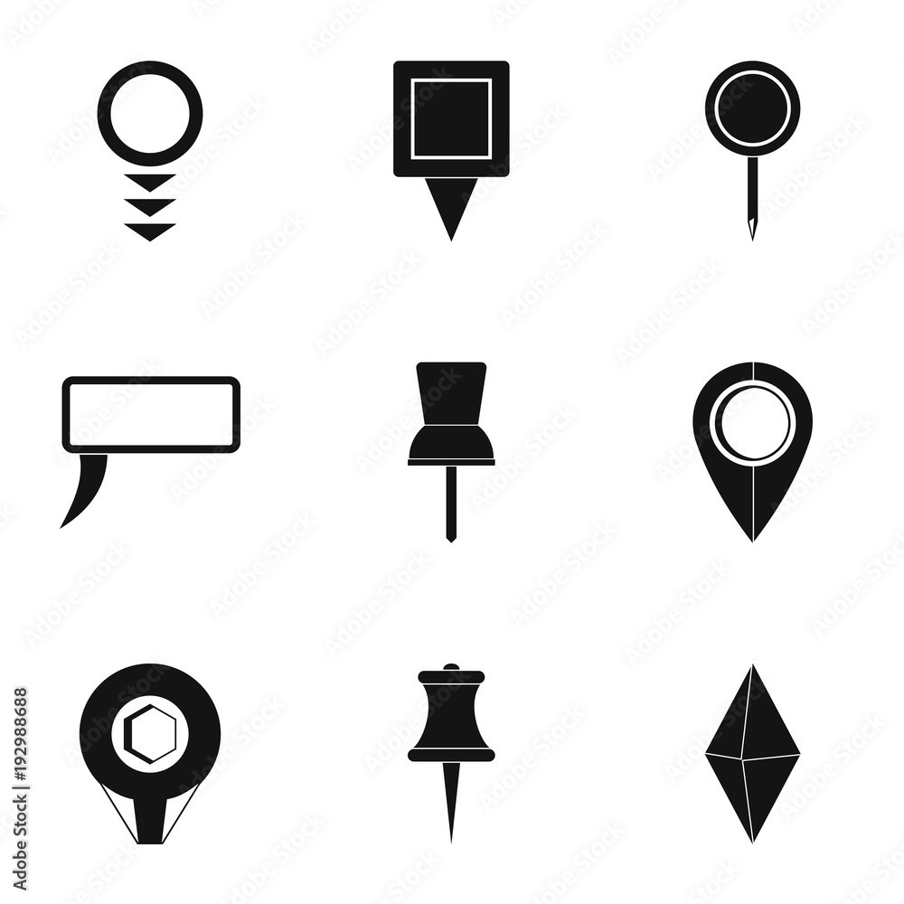 Poster street mark icons set. simple set of 9 street mark vector icons for web isolated on white background
