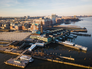 Obraz premium Aerial of Hoboken and Jersey City NJ