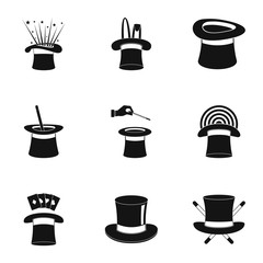 Cocked hat icons set. Simple set of 9 cocked hat vector icons for web isolated on white background